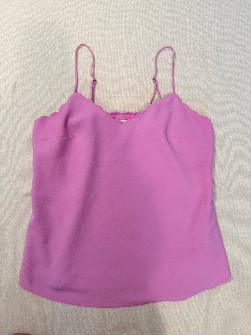 J. Crew Pink Scallop-Edge Spaghetti Strap Cami